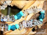 Bergkristall-Apatit blau-Amazonit Halskette