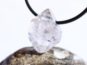 Herkimer-Diamant Kristall Doppelender Rohstein gebohrt