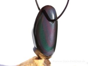 Regenbogenobsidian Schmuckstein Trommelstein gebohrt