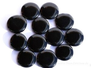 Obsidian schwarz Scheibensteine